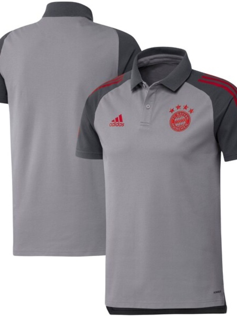 Adidas FC Bayern München Official Original Training Polo Shirt — Grey 2020/21